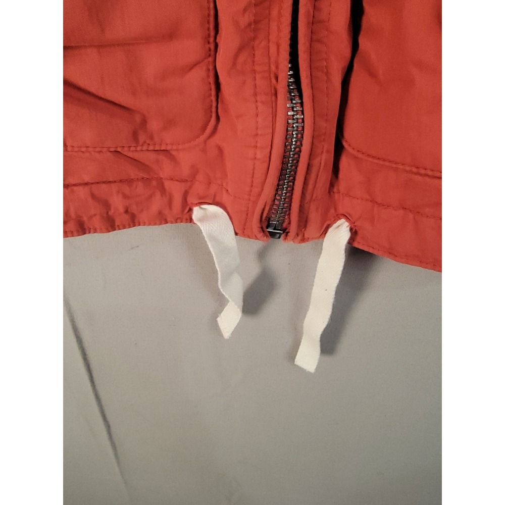 Vintage Y2K Abercrombie Fitch Utility Field Jacket Womens XS Rust Red Hooded - Picture 9 of 15